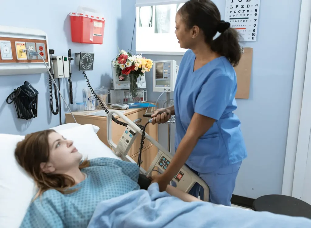 patient care technician checking in on patient springfield illinois